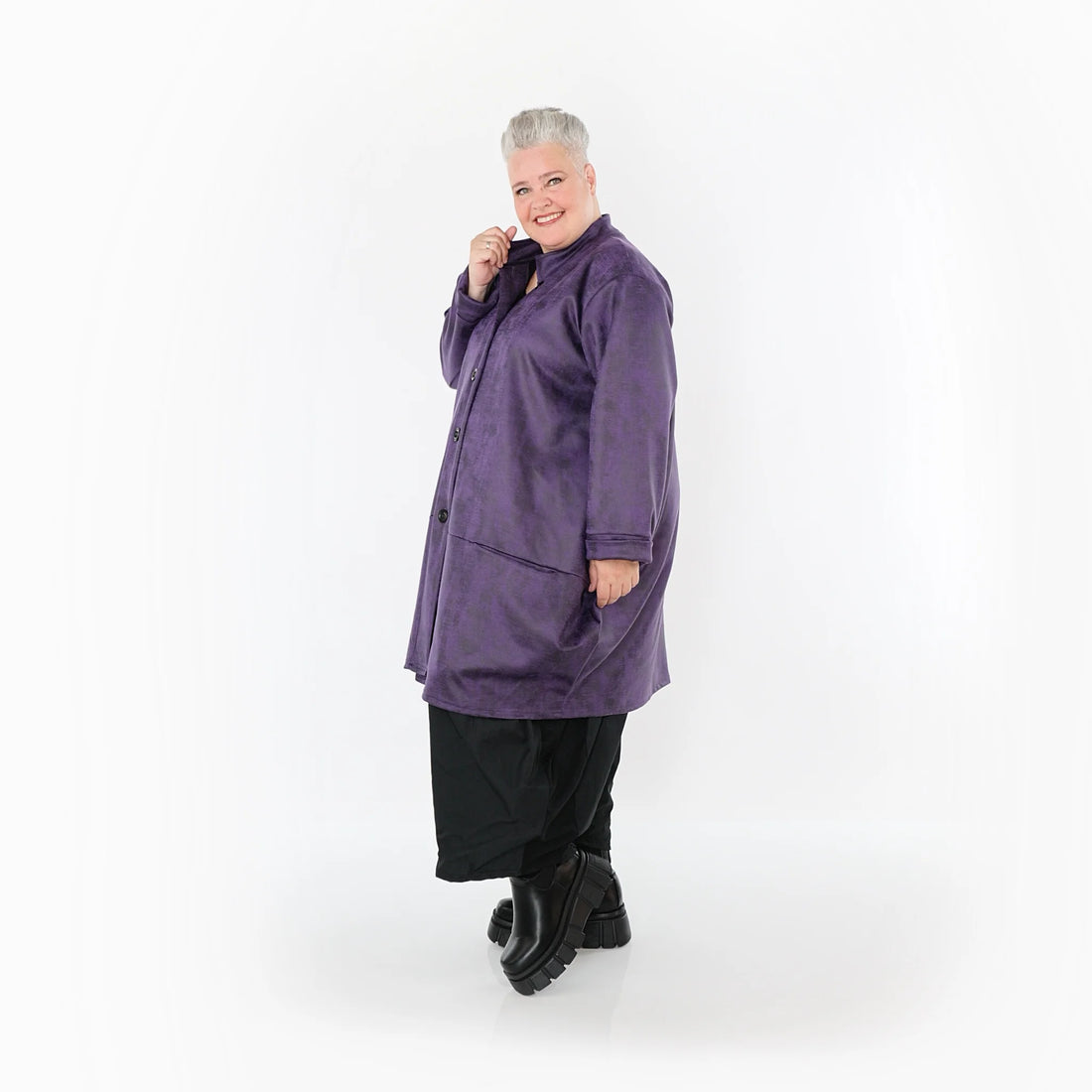  Ballonjacke von AKH Fashion aus Polyester, 1520.07094, Violett, Ausgefallen, Zeitlos