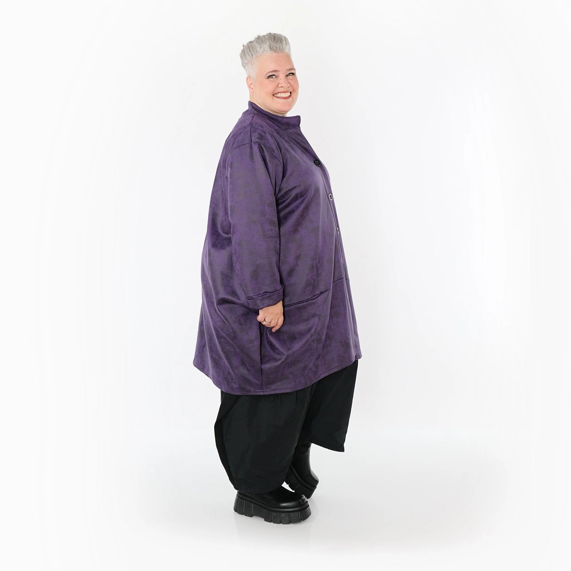  Ballonjacke von AKH Fashion aus Polyester, 1520.07094, Violett, Ausgefallen, Zeitlos