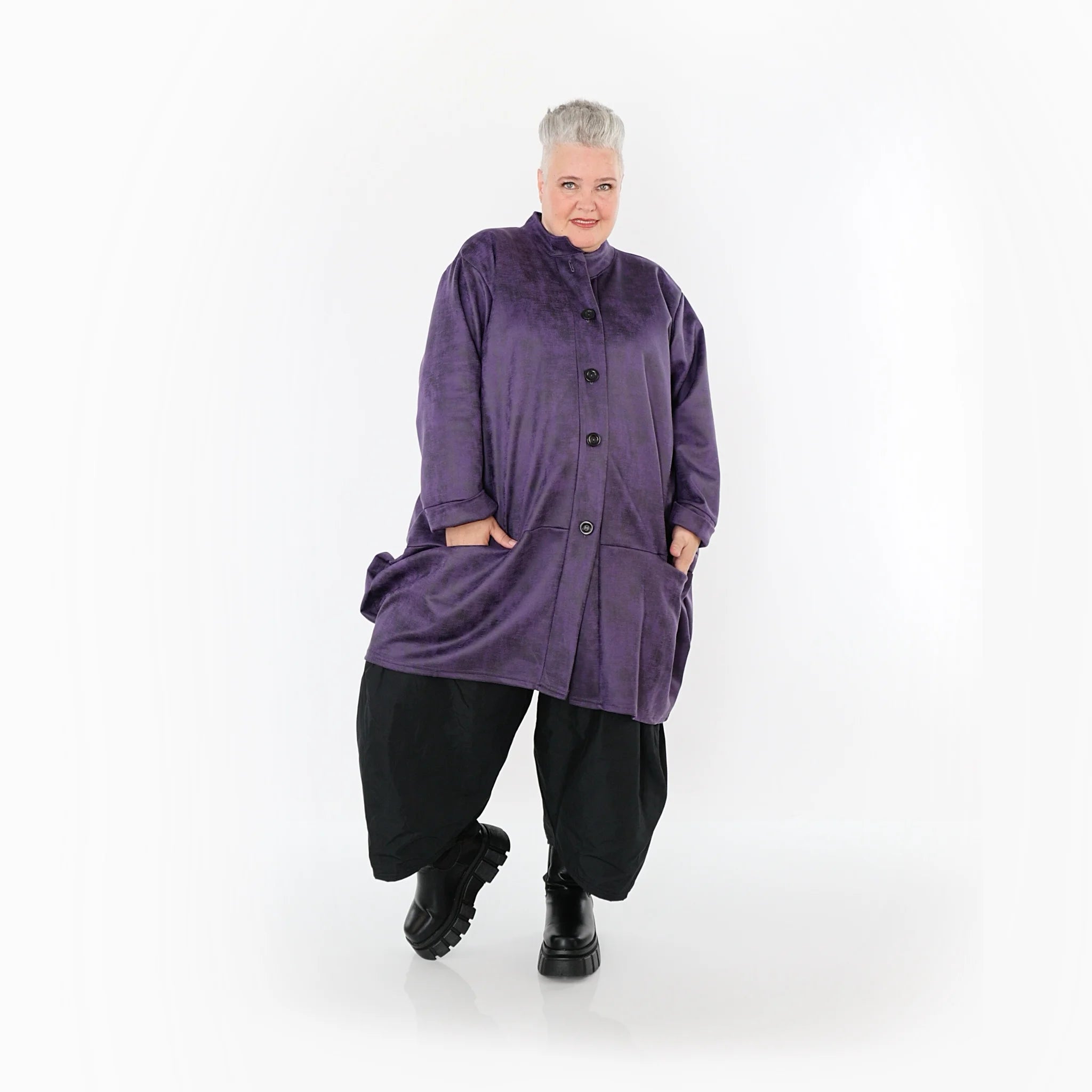  Ballonjacke von AKH Fashion aus Polyester, 1520.07094, Violett, Ausgefallen, Zeitlos