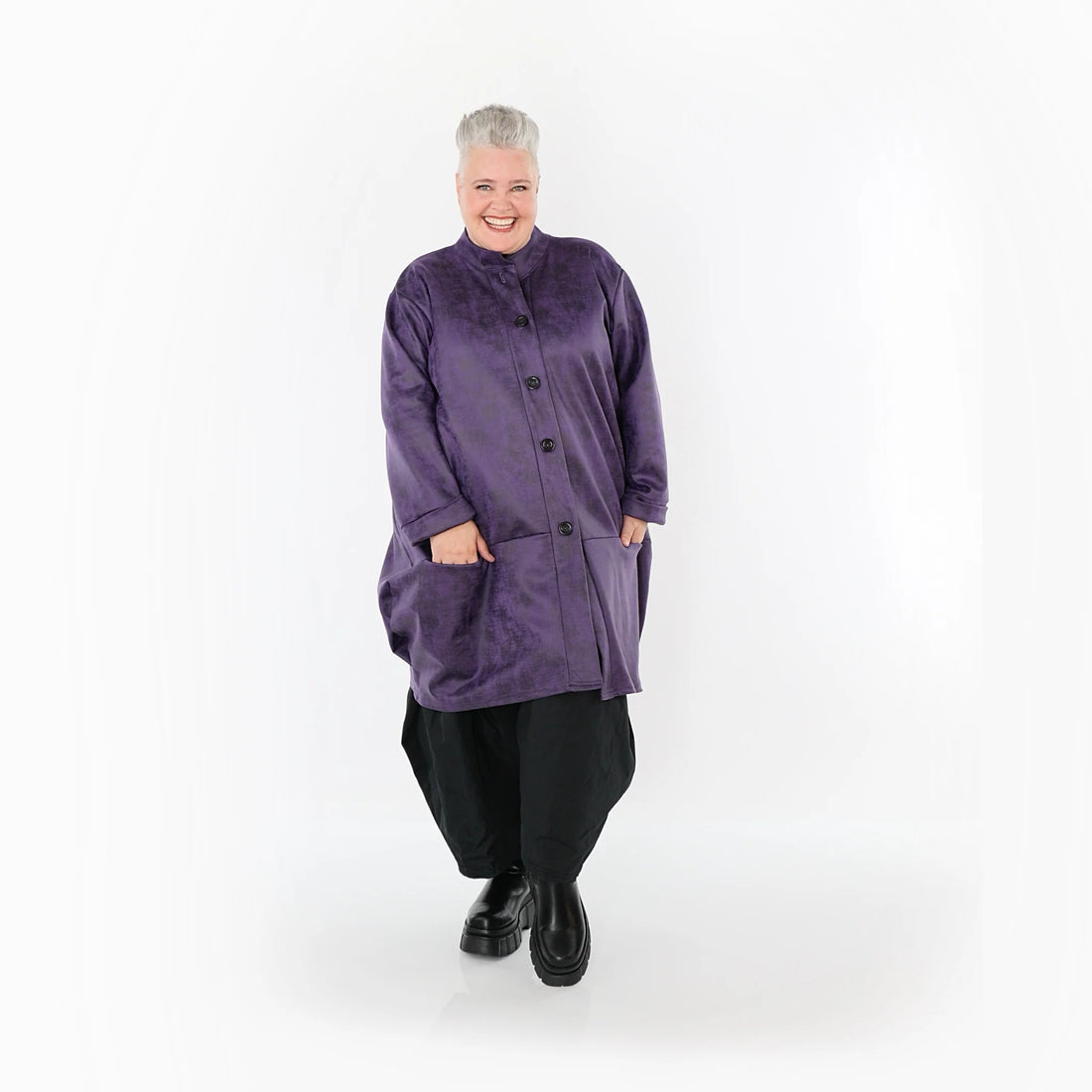  Ballonjacke von AKH Fashion aus Polyester, 1520.07094, Violett, Ausgefallen, Zeitlos