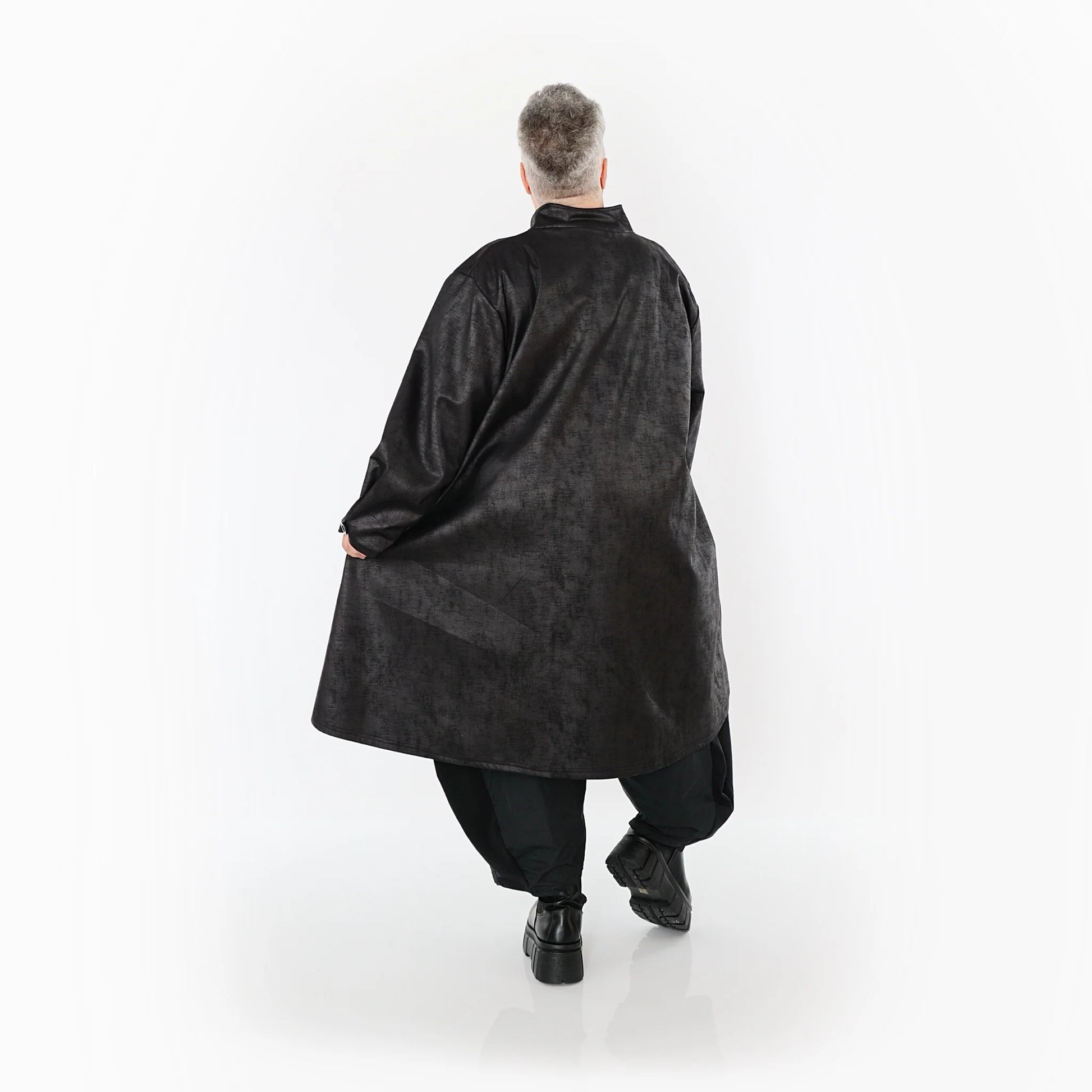  AKH Fashion Jacke in Vokuhila-Form, aus Polyester, 1520.07119, Schwarz, Ausgefallen