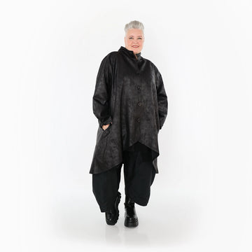  AKH Fashion Jacke in Vokuhila-Form, aus Polyester, 1520.07119, Schwarz, Ausgefallen