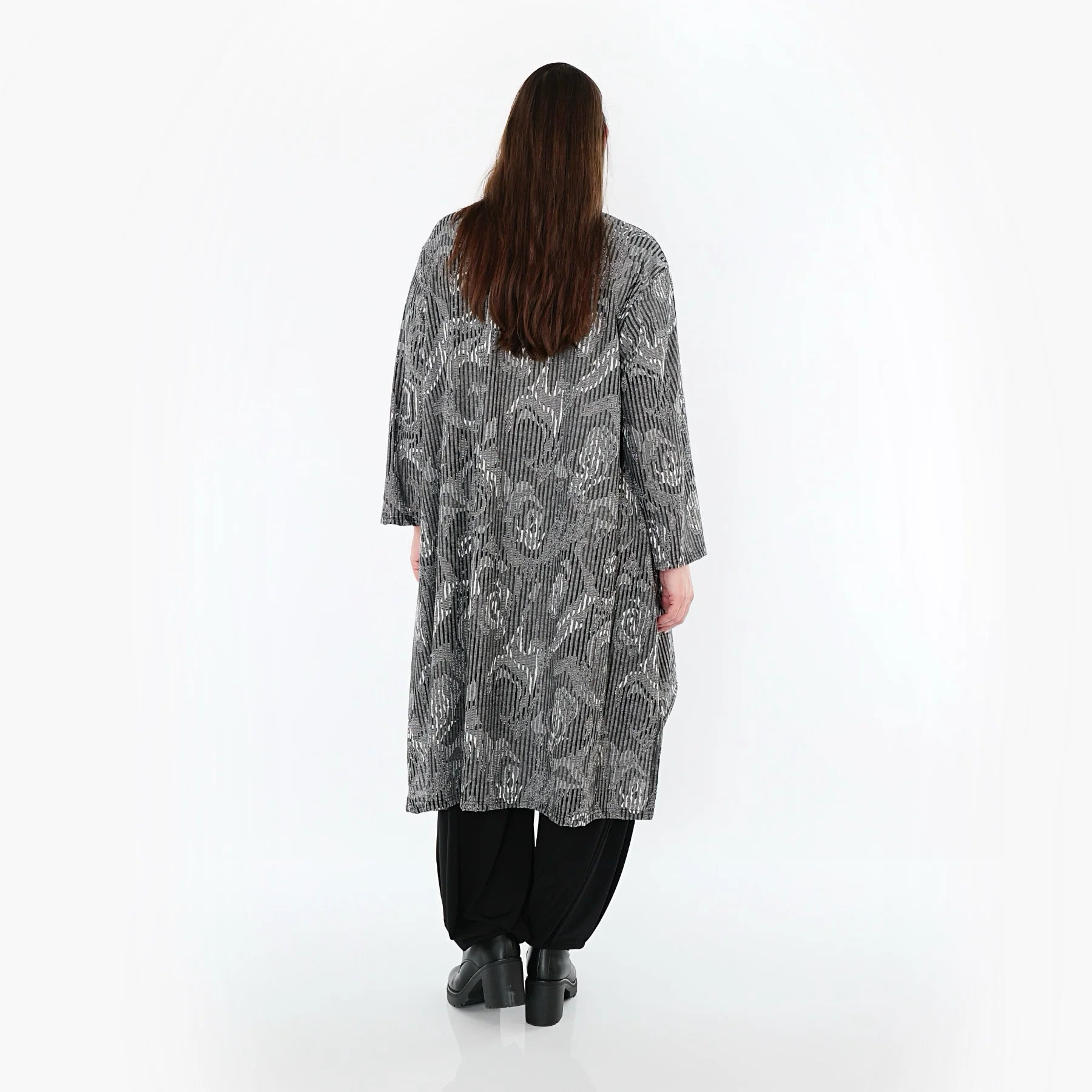 A-Form Shirt von AKH Fashion aus Materialmix, 1504656, Grau/Schwarz/Weiß, Vichy-Streifen