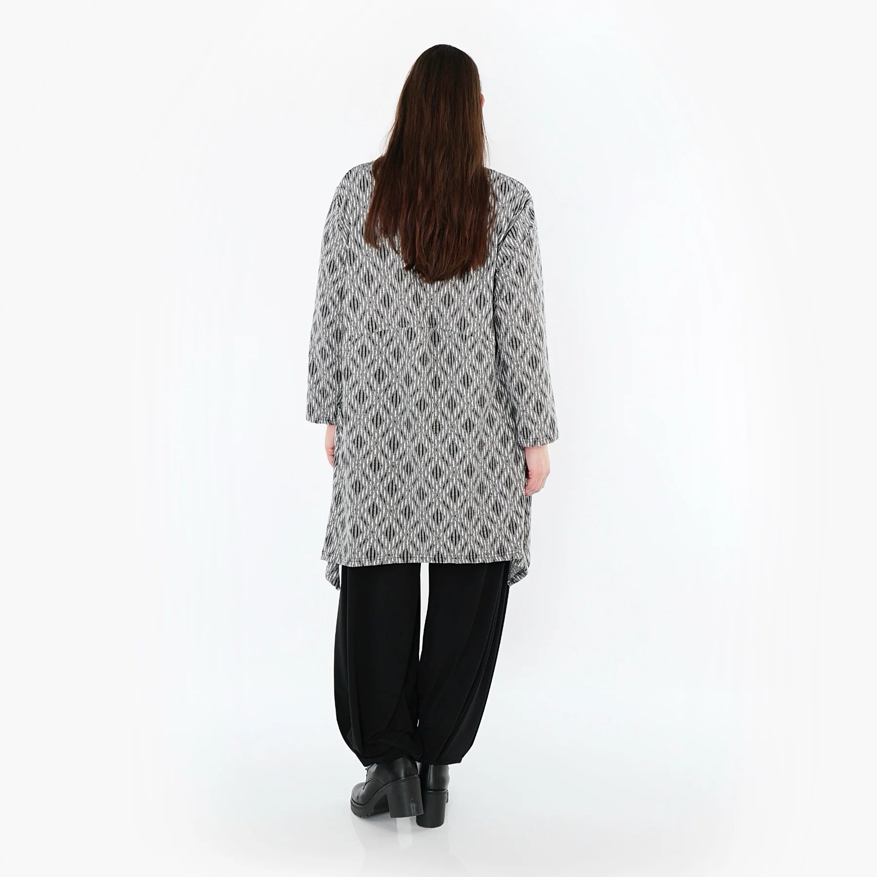  A-Form Shirt von AKH Fashion aus Materialmix, 1500521, Hellgrau/Schwarz/Weiß, Schick