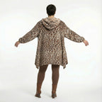  A-Form Jacke von AKH Fashion aus Polyester, 1528.02030, Braun/Ecru, Leopard, Ausgefallen
