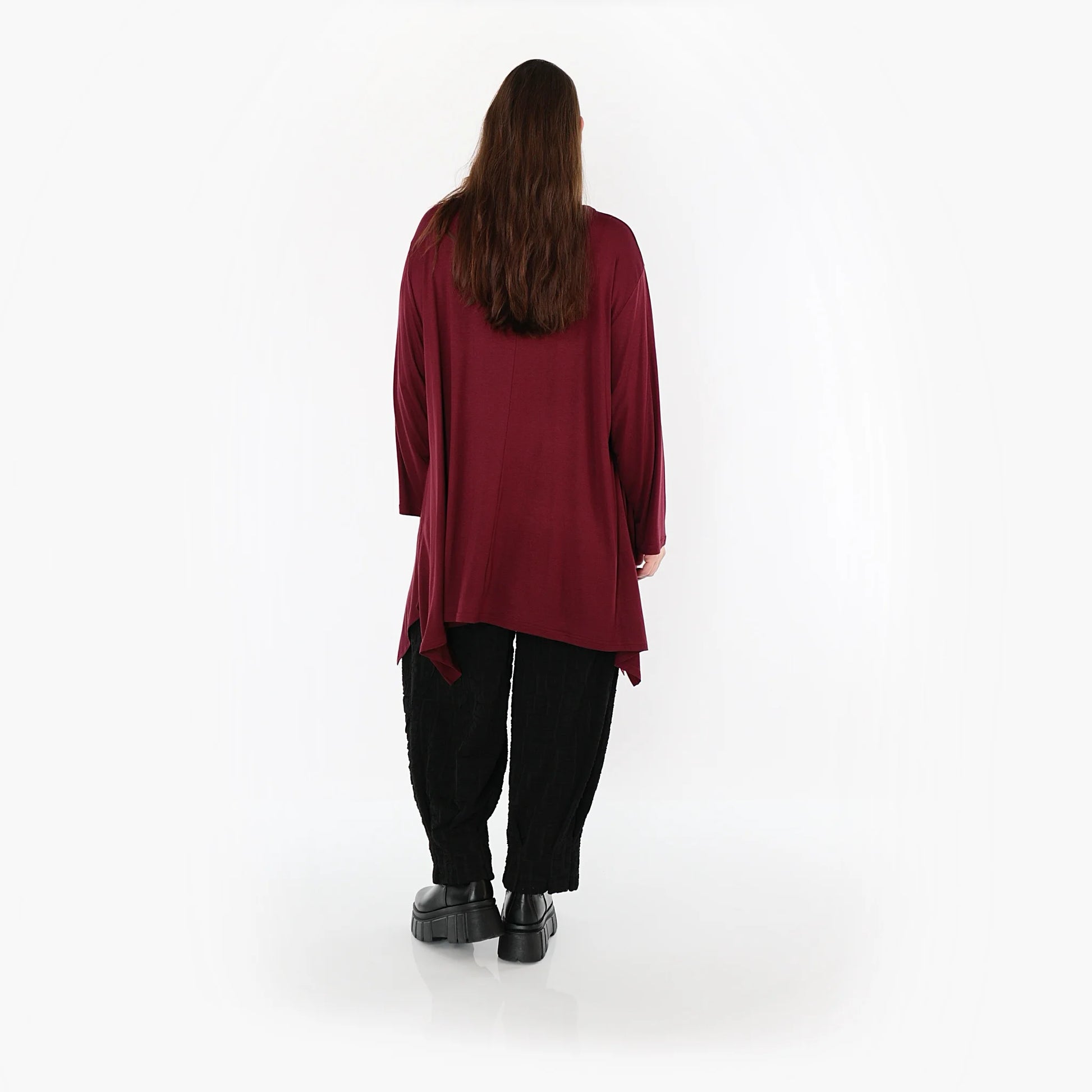  A-Form Bigshirt von AKH Fashion aus Viskose, 1531.01019, Burgundy, Ausgefallen, Zeitlos