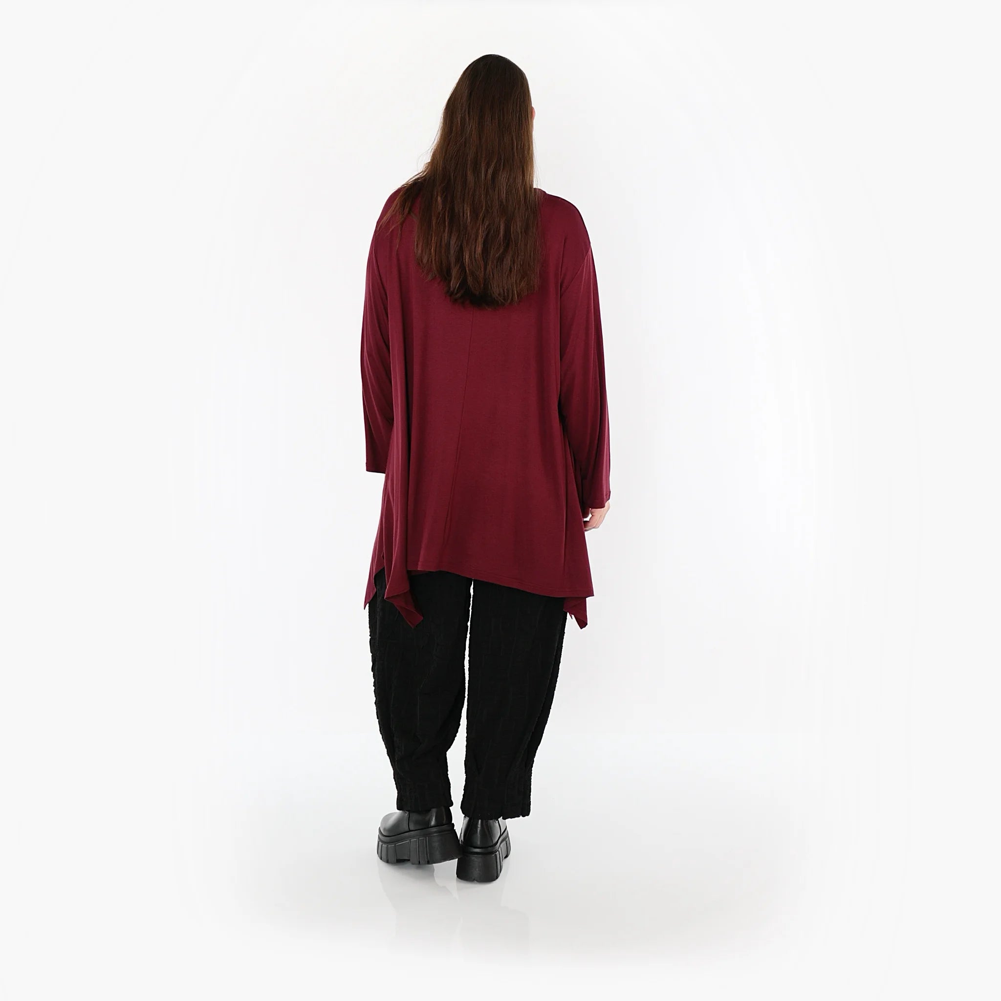  A-Form Bigshirt von AKH Fashion aus Viskose, 1531.01019, Burgundy, Ausgefallen, Zeitlos