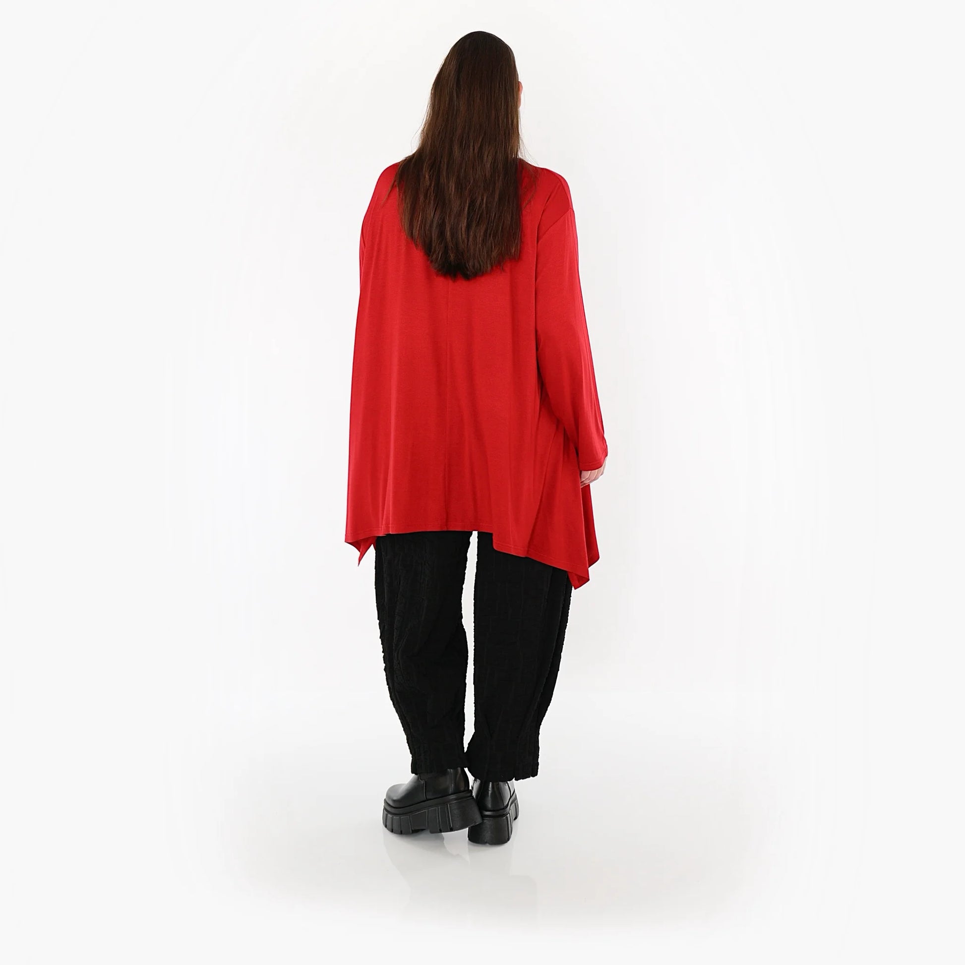  A-Form Bigshirt von AKH Fashion aus Viskose, 1531.01019, Dunkelrot, Ausgefallen, Zeitlos