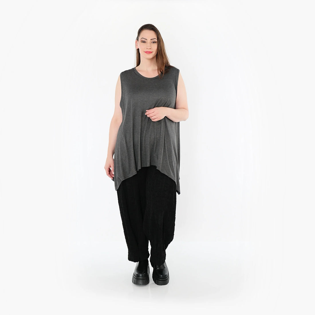  A-Form Top von AKH Fashion aus Viskose, 1531.03071, Anthrazit, Ausgefallen, Zeitlos