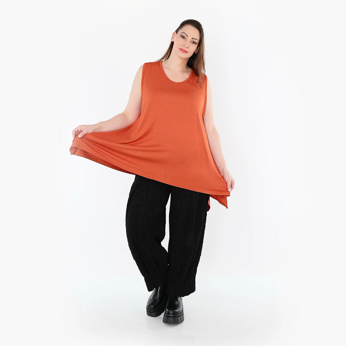  A-Form Top von AKH Fashion aus Viskose, 1531.03071, Rost, Ausgefallen, Zeitlos, Schick