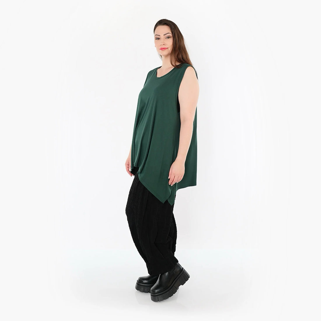  A-Form Top von AKH Fashion aus Viskose, 1531.03071, Tannengrün, Ausgefallen, Zeitlos, Schick