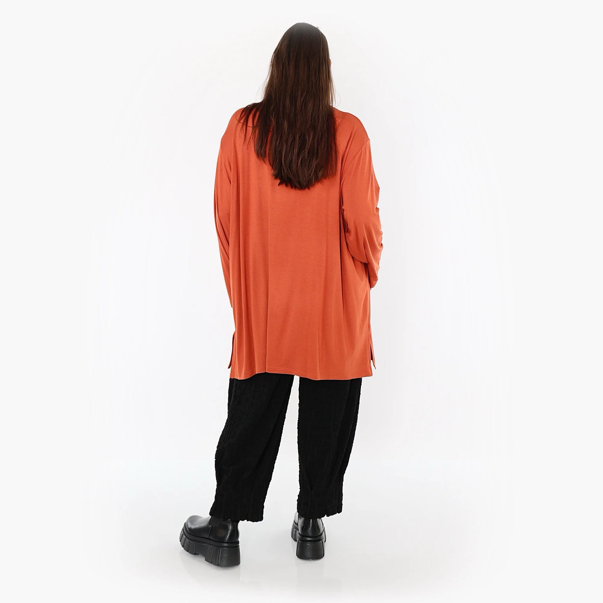  AKH Fashion Bigshirt in gerader Form, aus Viskose, 1531.07054, Rost, Ausgefallen, Zeitlos