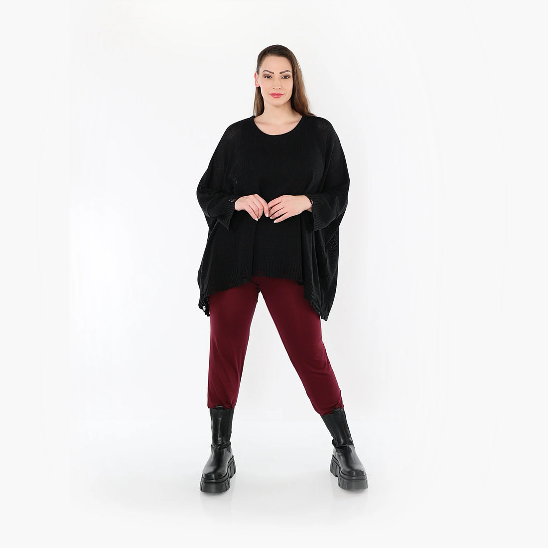  AKH Fashion Leggings in gerader Form, aus Viskose, 1531.0P100, Burgundy, Ausgefallen