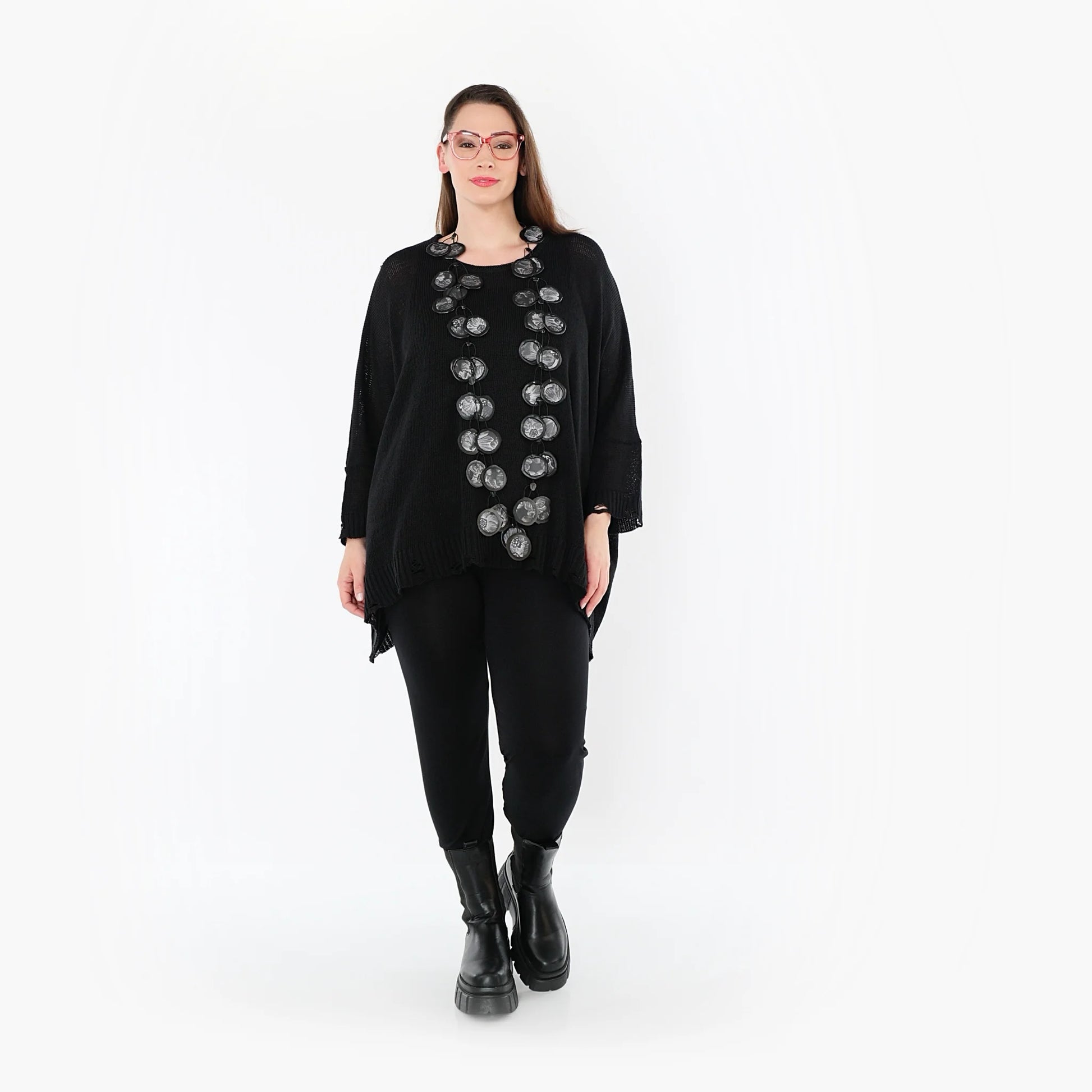  AKH Fashion Leggings in gerader Form, aus Viskose, 1531.0P100, Schwarz, Ausgefallen