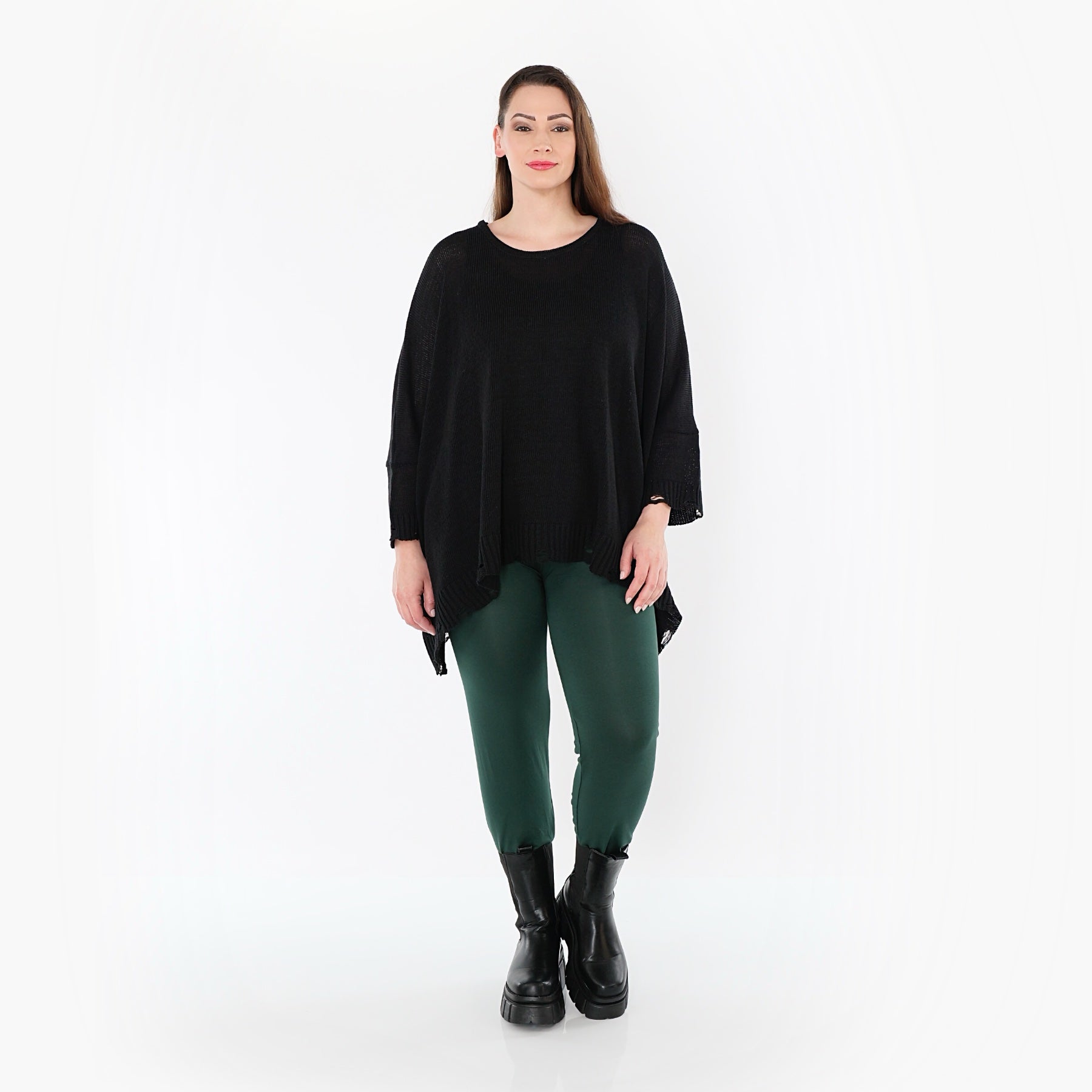  AKH Fashion Leggings in gerader Form, aus Viskose, 1531.0P100, Tannengrün, Ausgefallen