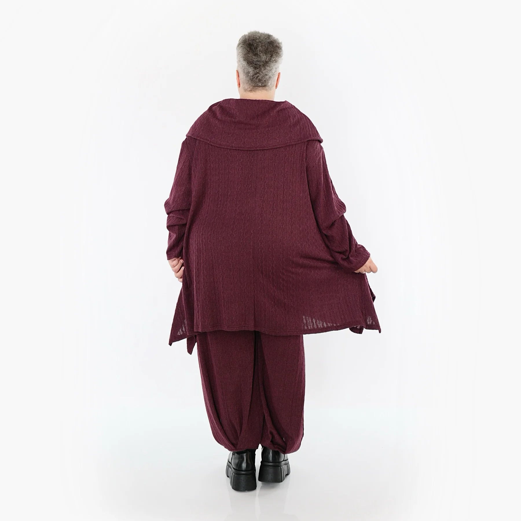  Ballonhose von AKH Fashion aus Materialmix, 1532.05920, Burgundy, Wellen, Ausgefallen