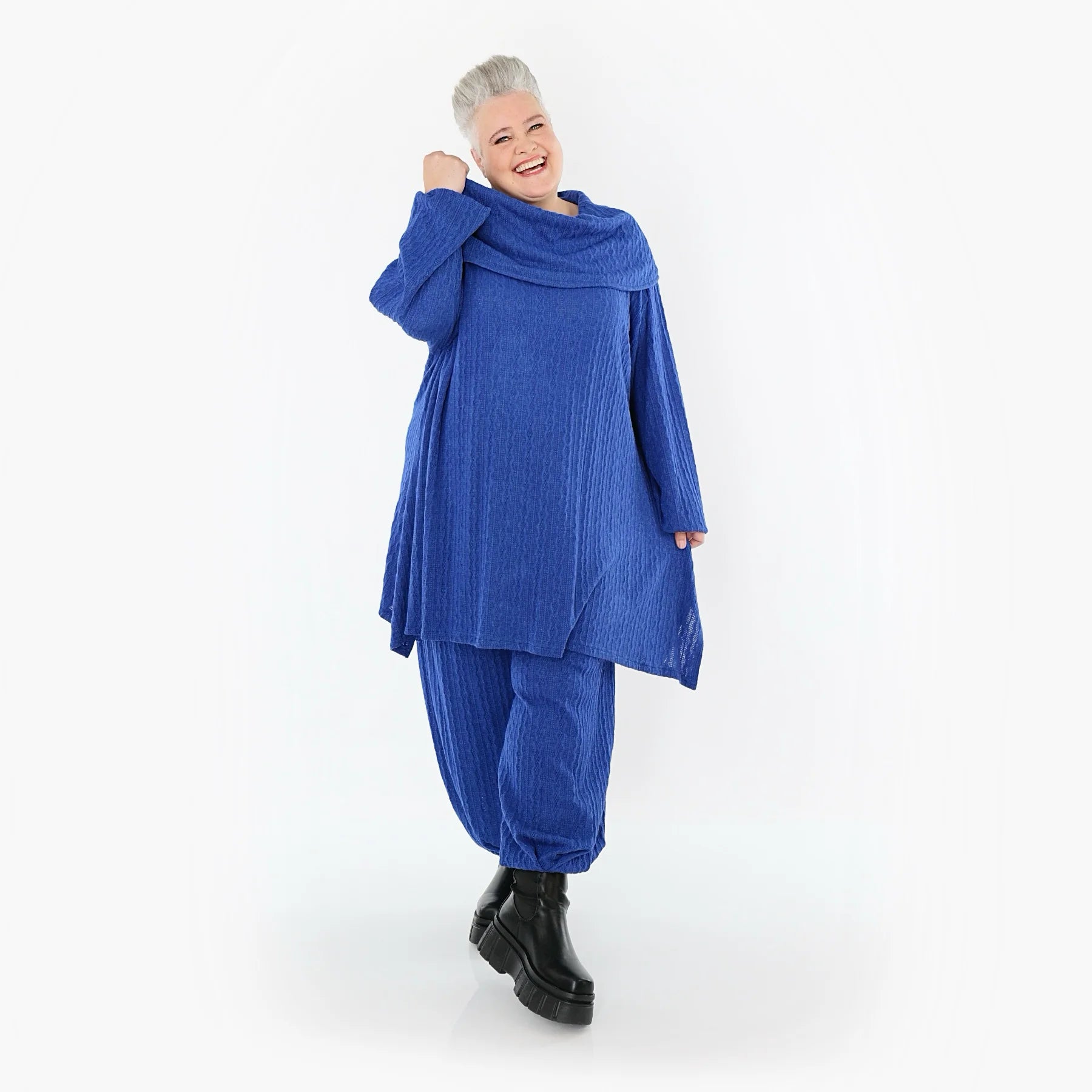  Ballonhose von AKH Fashion aus Materialmix, 1532.05920, Royalblau, Wellen, Ausgefallen