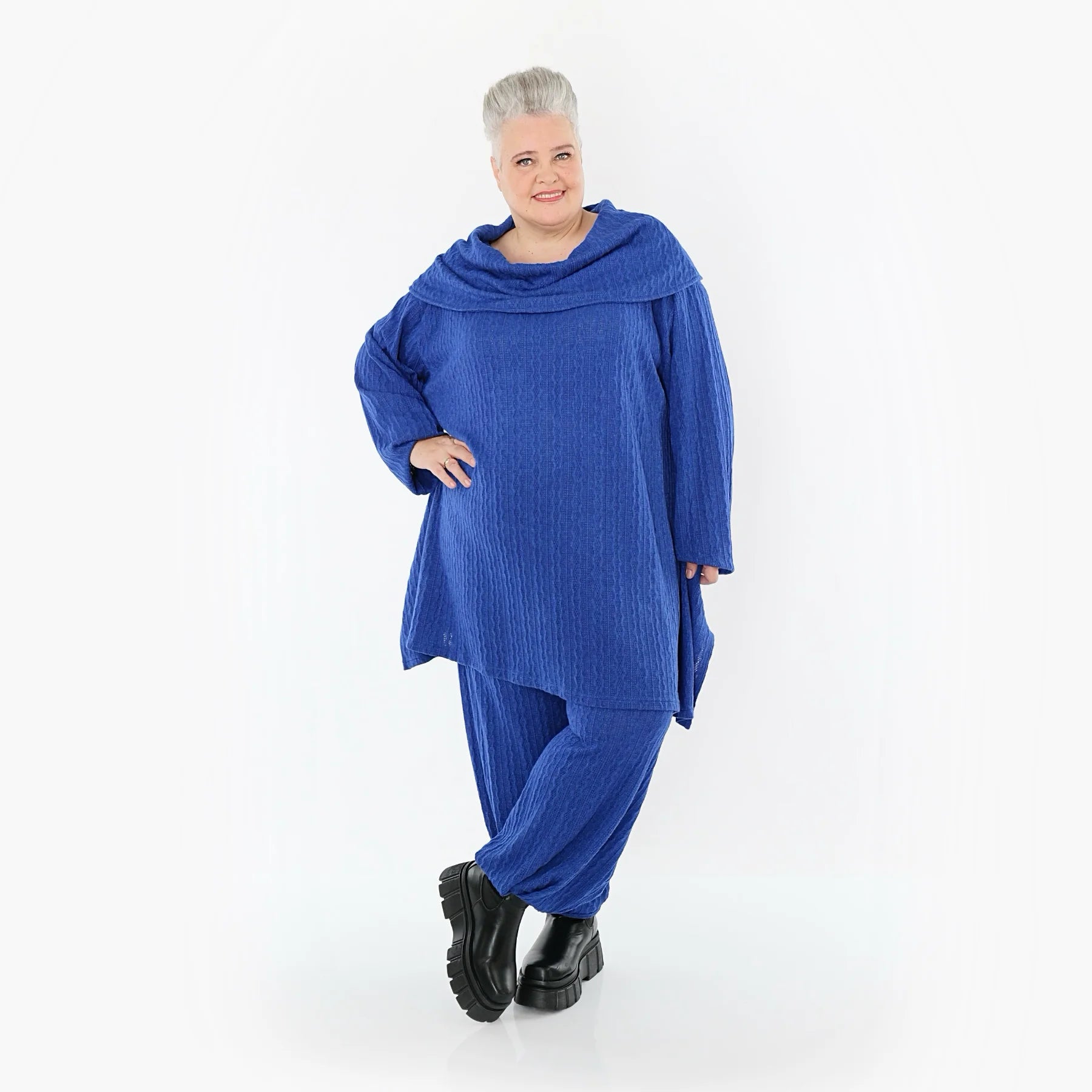  Ballonhose von AKH Fashion aus Materialmix, 1532.05920, Royalblau, Wellen, Ausgefallen