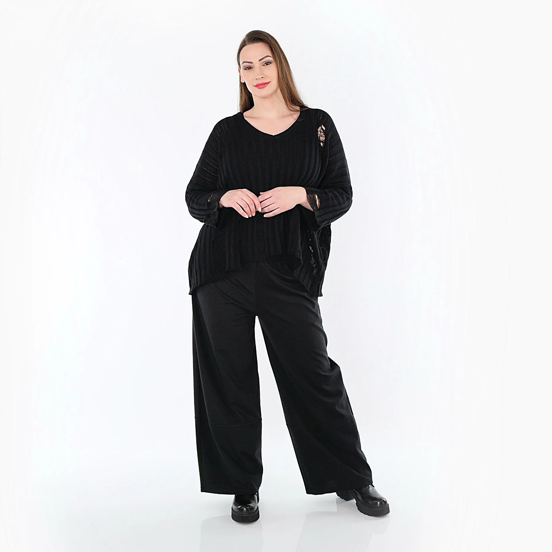  Marlene Hose von AKH Fashion aus Materialmix, 1536.00122, Schwarz, Ausgefallen, Zeitlos