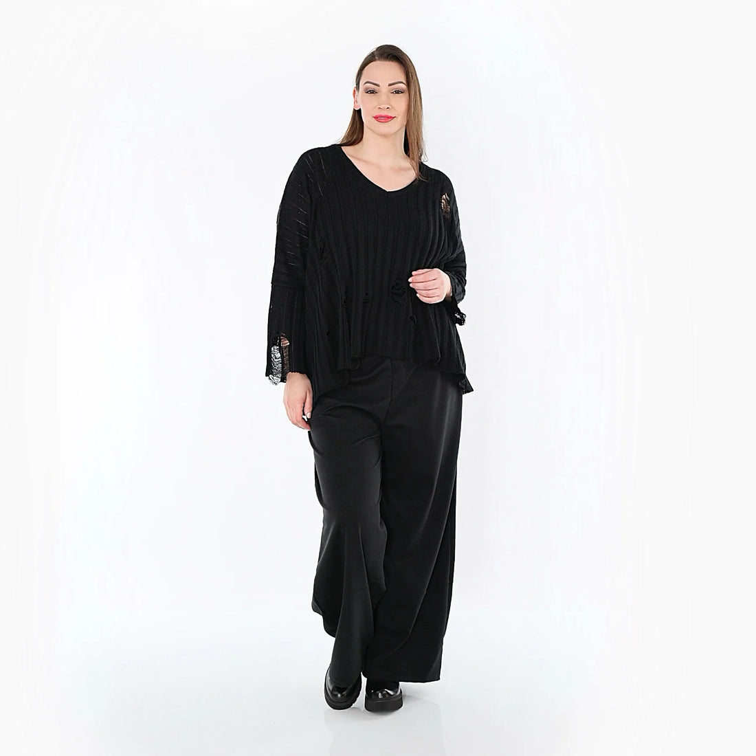  Marlene Hose von AKH Fashion aus Materialmix, 1536.00122, Schwarz, Ausgefallen, Zeitlos