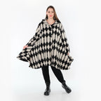  Jacke von AKH Fashion aus Materialmix, 1538.05458, Ecru/Schwarz, Raute, Ausgefallen