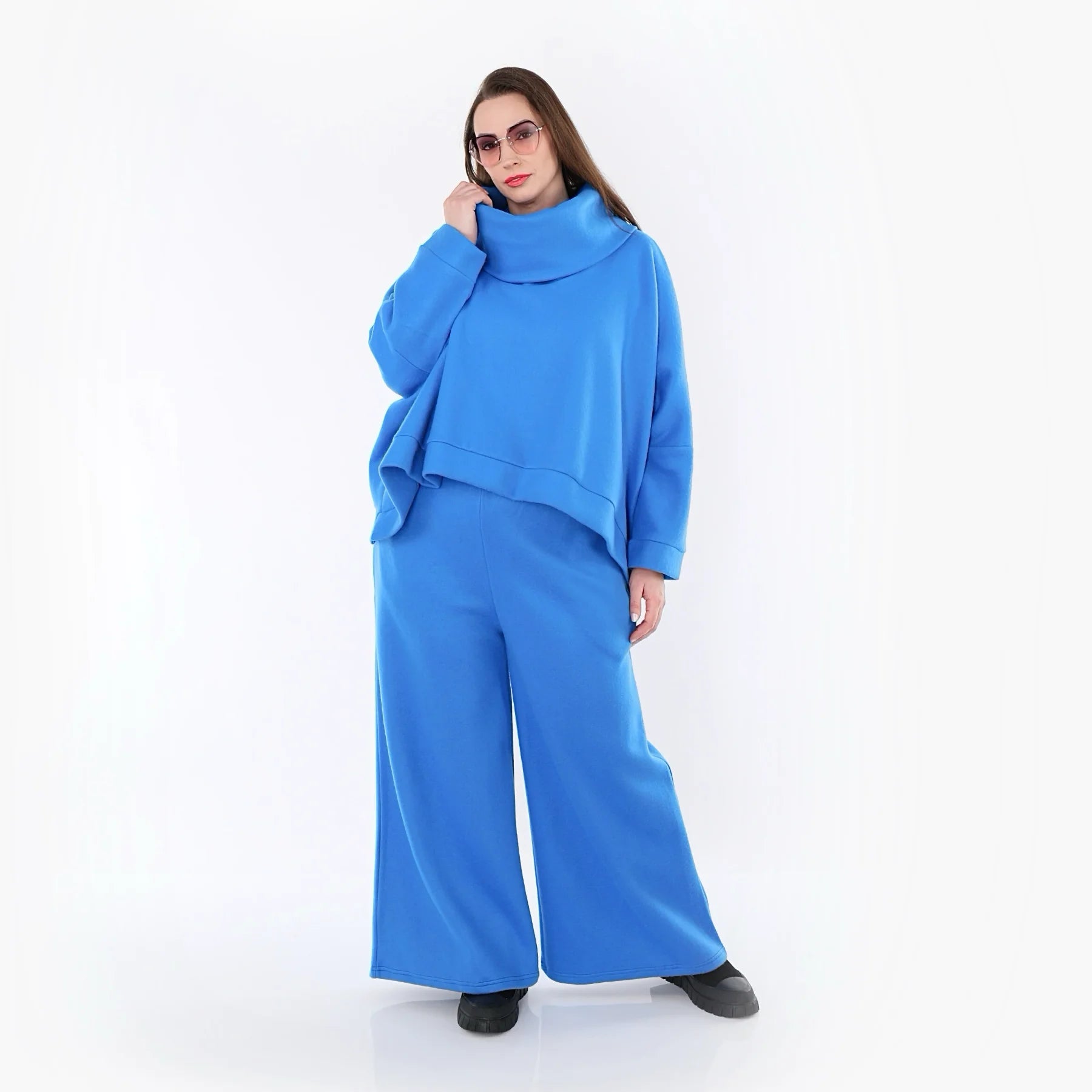 Palazzo Hose von AKH Fashion aus Baumwolle, 1547.06937, Blau, Ausgefallen, Zeitlos, Schick