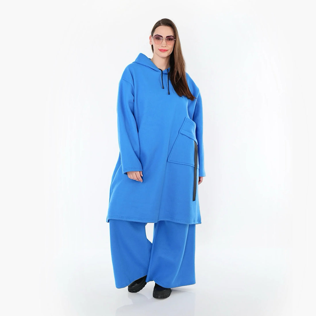  A-Form Kleid von AKH Fashion aus Baumwolle, 1547.06989, Blau, Ausgefallen, Zeitlos, Schick