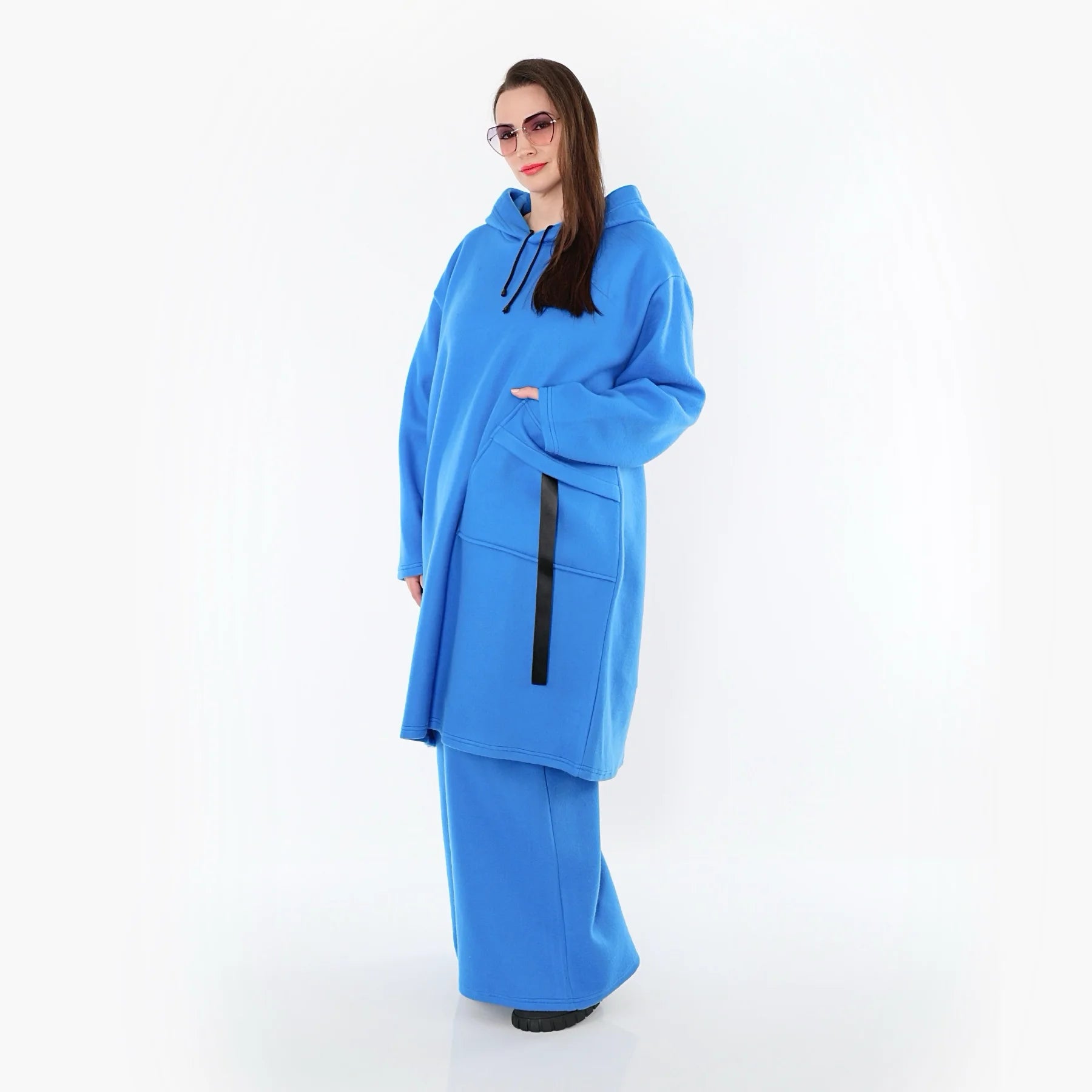  A-Form Kleid von AKH Fashion aus Baumwolle, 1547.06989, Blau, Ausgefallen, Zeitlos, Schick