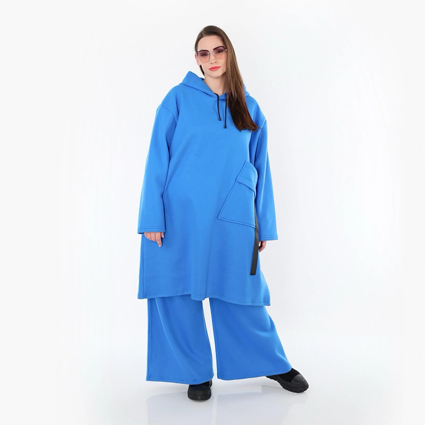  A-Form Kleid von AKH Fashion aus Baumwolle, 1547.06989, Blau, Ausgefallen, Zeitlos, Schick