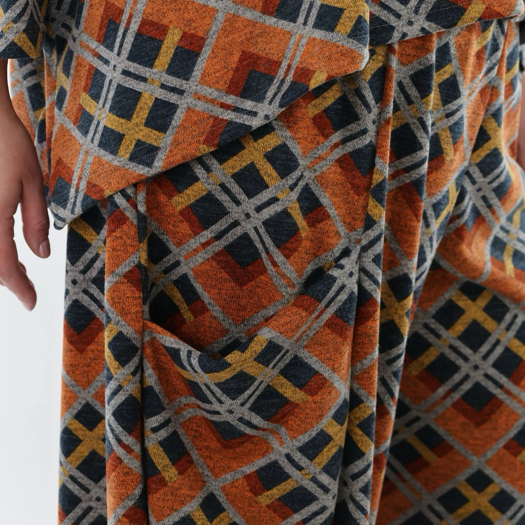  Ballonhose von AKH Fashion aus Materialmix, 1549.08069, Orange/Blau/Grau, Kariert, Schick