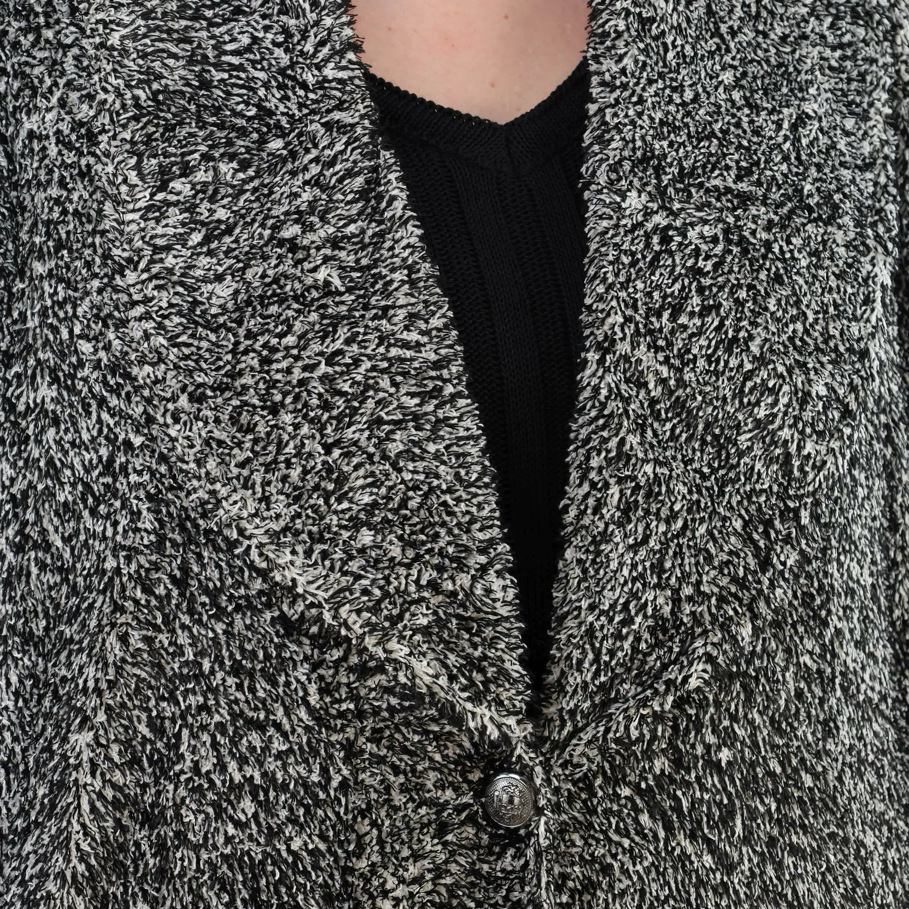  Ballonmantel von AKH Fashion aus Materialmix, 1551.07164, Schwarz/Weiß, Meliert, Schick