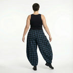  Ballonhose von AKH Fashion aus Polyester, 1562.08069, Blau/Schwarz, Kariert, Ausgefallen