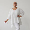 A-Form Bigshirt von AKH Fashion aus Baumwolle, 1573.05593, Weiß, Kariert, Ausgefallen, Schick