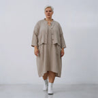 AKH Fashion Jacke in kastiger Form, aus Baumwolle, 1573.06929, Beige, Kariert, Schick