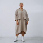AKH Fashion Jacke in kastiger Form, aus Baumwolle, 1573.06929, Beige, Kariert, Schick