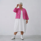 AKH Fashion Jacke in kastiger Form, aus Baumwolle, 1573.06929, Fuchsia, Kariert, Schick