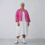 AKH Fashion Jacke in kastiger Form, aus Baumwolle, 1573.06929, Fuchsia, Kariert, Schick