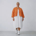 AKH Fashion Jacke in kastiger Form, aus Baumwolle, 1573.06929, Orange, Kariert, Schick