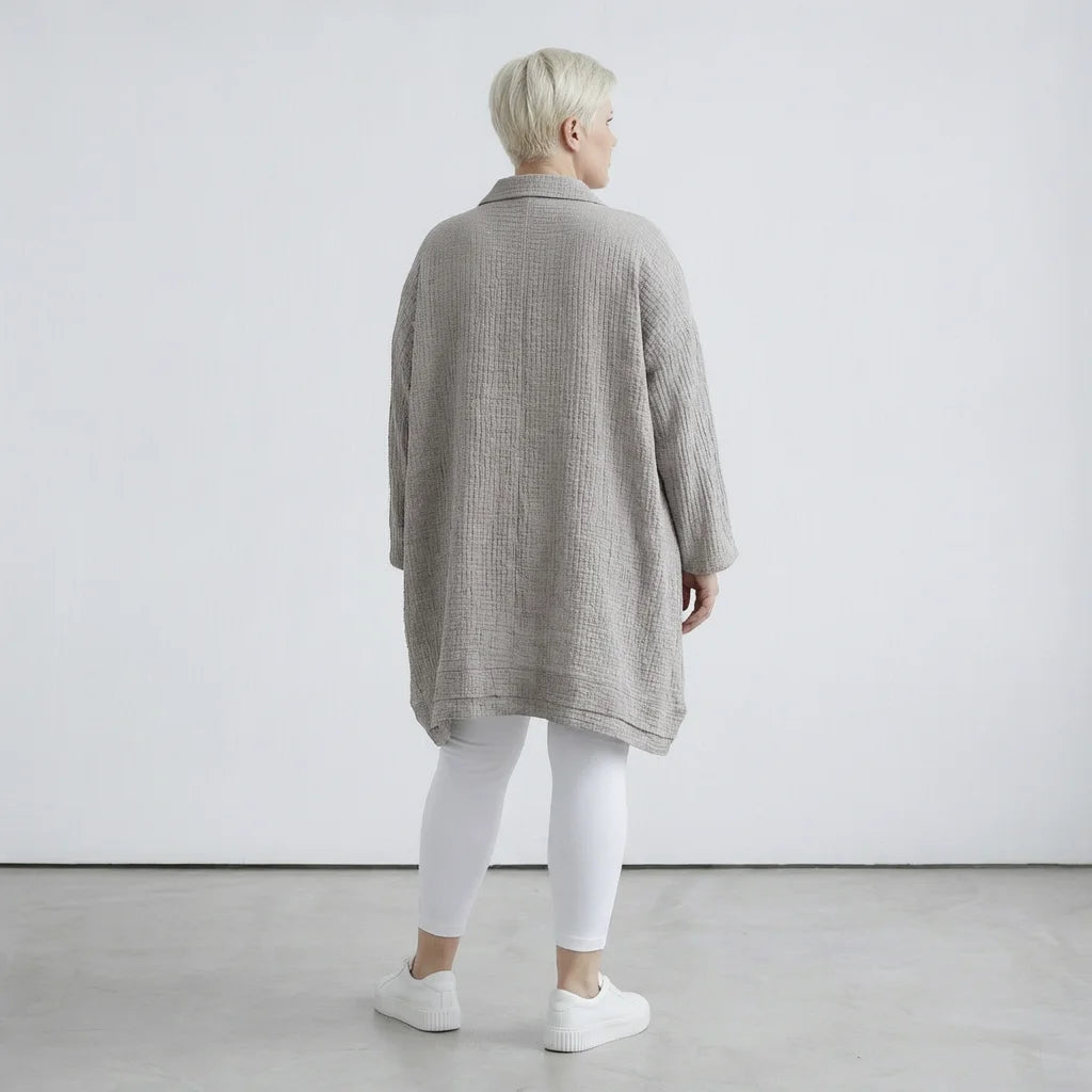  A-Form Bluse von AKH Fashion aus Baumwolle, 1573.07110, Beige, Kariert, Ausgefallen