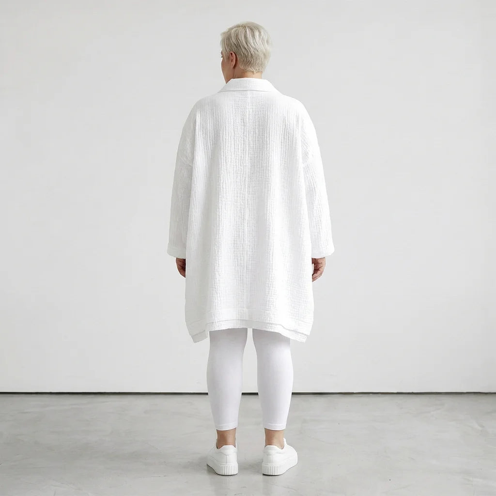 A-Form Bluse von AKH Fashion aus Baumwolle, 1573.07110, Weiß, Kariert, Ausgefallen, Schick