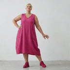  Ballonkleid von AKH Fashion aus Baumwolle, 1573.07118, Fuchsia, Kariert, Ausgefallen
