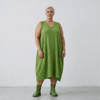  Ballonkleid von AKH Fashion aus Baumwolle, 1573.07118, Grün, Kariert, Ausgefallen, Zeitlos