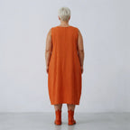  Ballonkleid von AKH Fashion aus Baumwolle, 1573.07118, Orange, Kariert, Ausgefallen