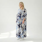  Ballonkleid von AKH Fashion aus Viskose, 1574.01926, Weiß/Marine/Blau, Blumen, Schick