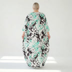  Ballonkleid von AKH Fashion aus Viskose, 1574.01926, Weiß/Schwarz/Grün, Blumen, Schick