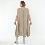 Ballonkleid von AKH Fashion aus Viskose, 1576.02288, Beige, Ausgefallen, Zeitlos, Schick