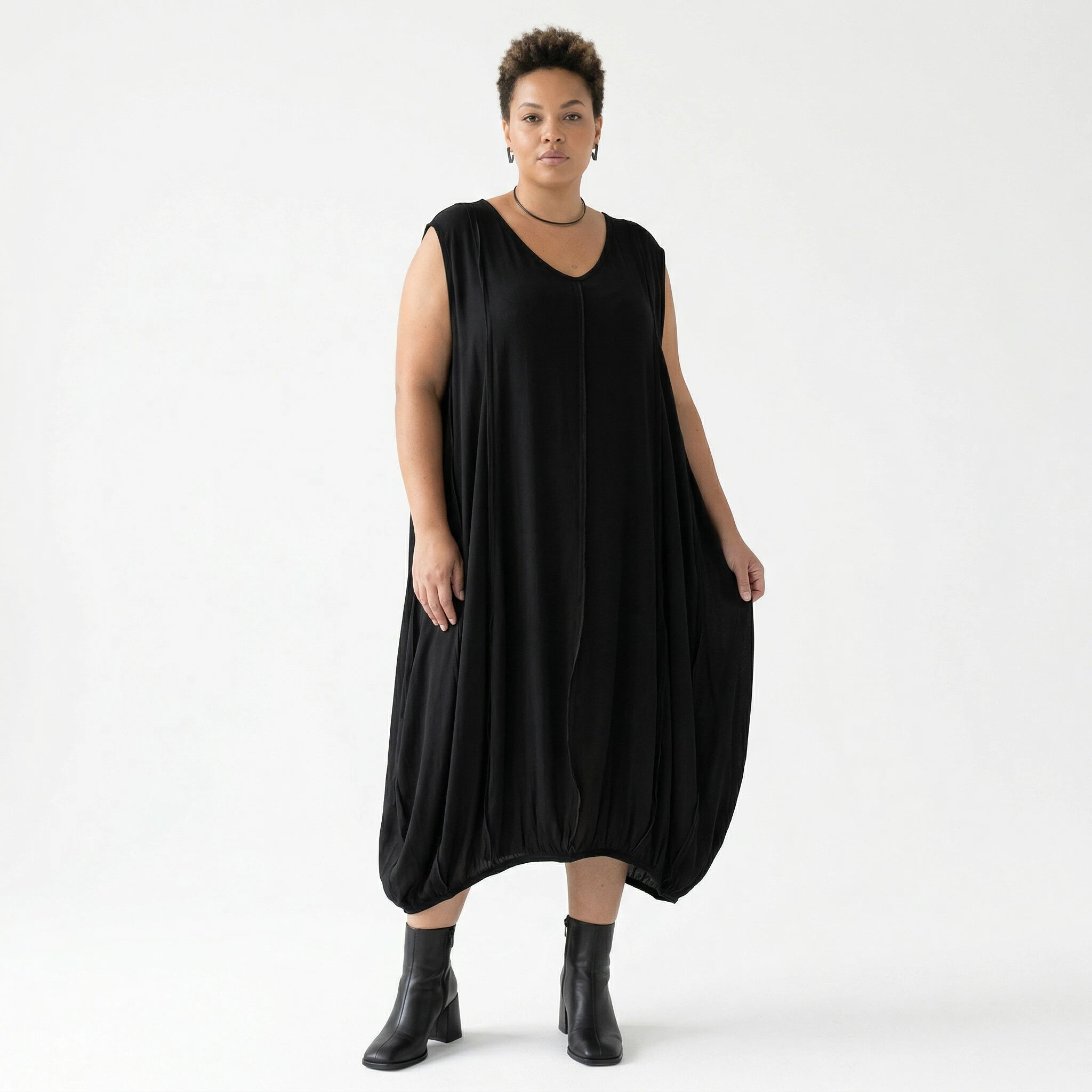 Ballonkleid von AKH Fashion aus Viskose, 1576.02288, Schwarz, Ausgefallen, Zeitlos, Schick