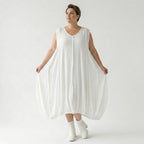 Ballonkleid von AKH Fashion aus Viskose, 1576.02288, Weiß, Ausgefallen, Zeitlos, Schick