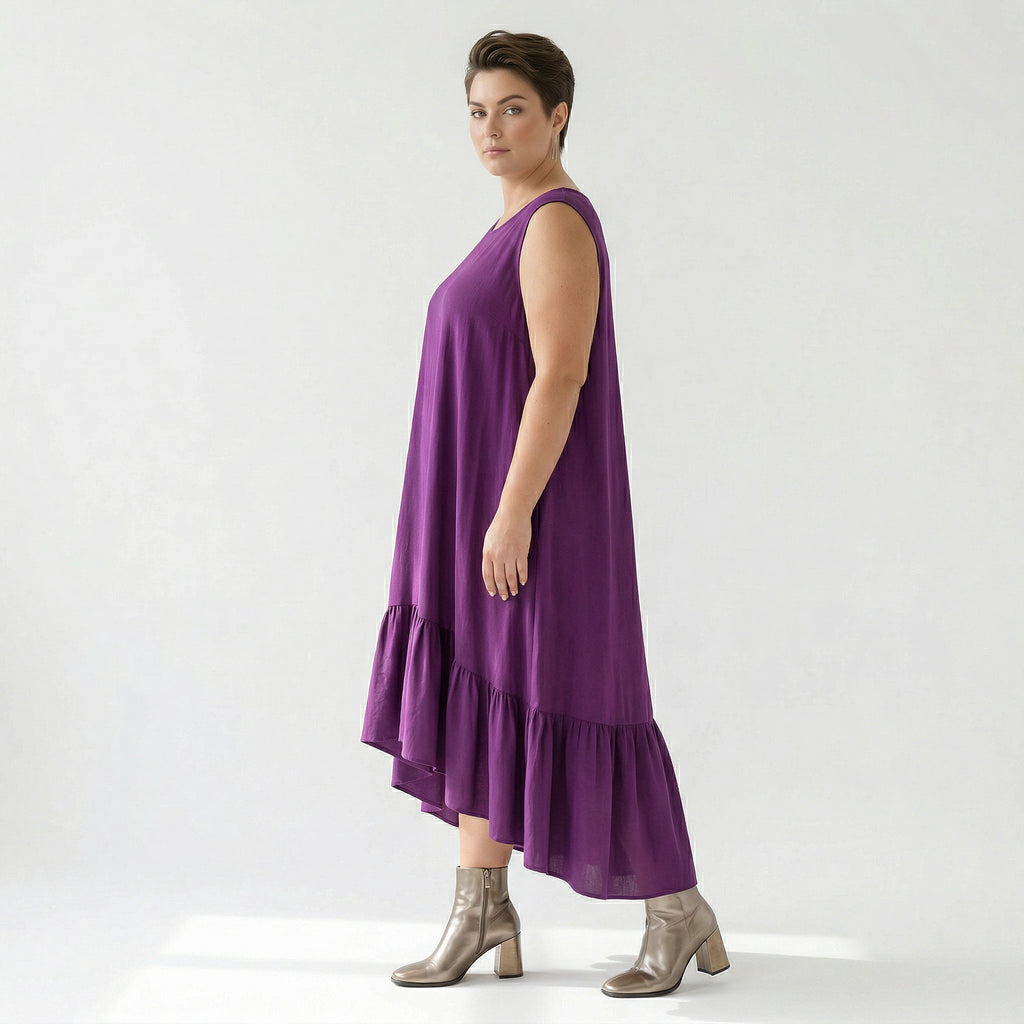 A-Form Kleid von AKH Fashion aus Viskose, 1576.07023, Lila, Ausgefallen, Zeitlos, Schick