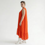 A-Form Kleid von AKH Fashion aus Viskose, 1576.07023, Orange, Ausgefallen, Zeitlos, Schick